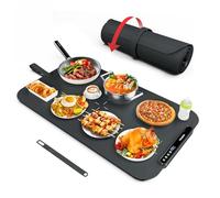 Plaque chauffante pour aliments, iTRUSOU Réchauffeur d'aliments Chauffage sur toute la surface, contrôle de la température réglable, Plaque chauffante portable et pliable avec matériau nano silicone
