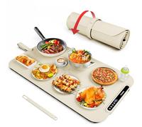 Plaque chauffante pour aliments, iTRUSOU Réchauffeur d'aliments Chauffage sur toute la surface, contrôle de la température réglable, Plaque chauffante portable et pliable avec matériau nano silicone