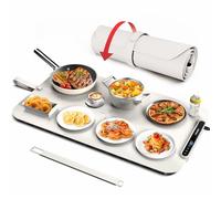 Plaque chauffante pour Aliments, iTRUSOU Réchauffeur d'aliments Chauffage sur Toute la Surface, contrôle de la température réglable, Plaque chauffante Portable et Pliable avec matériau Nano Silicone