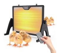 Plaque Chauffante Poussin, 40x30cm, Panneau Chauffant Poussins, Angle de Pivotement de 360°, Température Réglable 30°C-75°C avec Télécommode, pour Différentes Volailles et Poules
