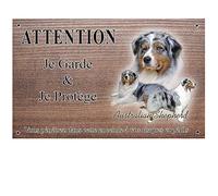 Plaque Chien personnalisée Berger Australien Bleu - pré percée et vis fournies. De 30 à 15 cm