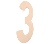 Plaque Chiffre en Bois Brut Beige, Grand Format, Décoration Murale