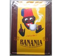 Plaque Chocolat Banania Jaune Marron - Tôle 40 cm