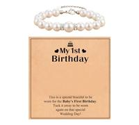 Plaqué Choix Perlé Bijoux For 1 Year Old Granddaughter Niece Happy 1st Birthday Jewelry Wonderful 1st Birthday Adjustable Bracelet For Choix Quartz Naturelle Inoxydable Anneaux (White, One Size)