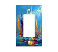 Plaque colorée pour interrupteur de lumière à voilier, art marin vif pour décoration d'été, plaques murales thermoplastiques, taille standard simple à bascule