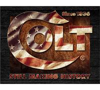 plaque colt drapeau des usa 41x32 cm tole still making history since 1836