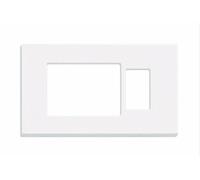 Plaque combinée "VENUS" trou Schuko Quadro + 1 place - Compatible BTicino Magic - Plaque couvre-fruit pour prise Schuko et module - LEMAG SRL