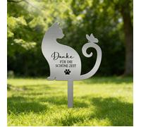 Plaque ComméMorative Chat Pierre Tombale StèLe ComméMorative Chat Acier Inoxydable 30x18cm DéCoration FunéRaire jardin