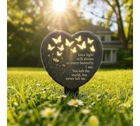 Plaque commémorative en acrylique en forme de papillon unique en forme de cœur, 2D plate en forme de papillon, inscription « Your light still shine » dans souvenir souvenir, 20 x 15 cm