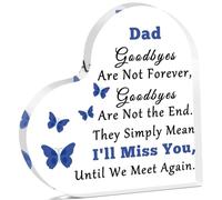 Plaque commémorative en acrylique pour papa, cadeau de condoléances pour perte de père en mémoire de papa, plaque en acrylique en forme de cœur, cadeau de condoléances pour la perte d'un père