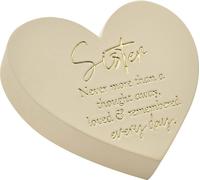 Plaque commémorative en forme de coeur - Schwester WD1980 (Taille unique) (Creme)