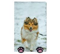 Plaque Commémorative Personnalisée avec Photo Et Texte Ardoise en Forme De Coeur pour Chien Chat avec Support De Présentation - Vertical - Taille 30x20 cm
