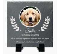Plaque commémorative personnalisée chien chat - cadeau perte animal - pierre tombale funéraire extérieur/intérieur - souvenir hommage décès chien ou chat - idée Cadeau personnalisée