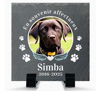 Plaque commémorative personnalisée chien chat - cadeau perte animal - pierre tombale funéraire extérieur/intérieur - souvenir hommage décès chien ou chat - idée Cadeau personnalisée