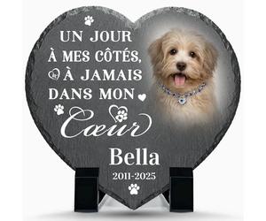 Plaque commémorative personnalisée chien chat - cadeau perte animal - pierre tombale funéraire extérieur/intérieur - souvenir hommage décès chien ou chat - idée Cadeau personnalisée