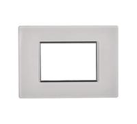 Plaque compatible avec Bticino Axolute, style verre en cristal (3 modules/places, blanc)