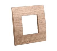 Plaque compatible avec Vimar Arkè, plaque plastique carrée série Venus (bois clair, 2 modules/places)