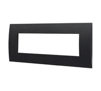 Plaque compatible avec Vimar Arke, plaques en plastique, 1 pièce (7 places/modules, noir)