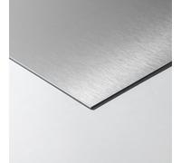Plaque Composite Aspect Aluminium Brossé, épaisseur 3 mm, Hauteur 25 cm (Longueur 100 cm)