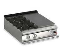 Plaque Coup de feu à Gaz - 2 feux vifs + 1/2 plaque - P 700-16,5 kW - Baron