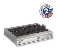 Plaque coup de feu à gaz à poser 6 feux vifs 38.4 kW