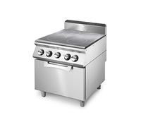 Plaque Coup de Feu Electrique sur Four Electrique Statique GN 2/1, 4 Zones de Cuisson Virtus VS7080TPFE