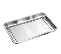 Plaque Cuisson Four Inox Cuisine, Plateau Métallique en Acier Inoxydable, Plat Inox à Biscuits pour Plaques de Cuisson au Four pour Gâteaux, Biscuits, Fruits et Légumes(36x27x5 cm/14x11x2 in)