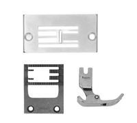 Plaque d’aiguille de couture en acier inoxydable de remplacement avec dent d’entraînement et pied-de-biche pour machine à coudre industrielle à point zigzag, plaque d’aiguille 20U