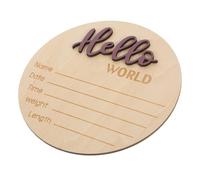 Plaque D’Annonce Ronde en Bois Pourpré pour Photo de Naissance Bébé