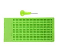 Plaque D’écriture Braille 9 Lignes 28 Cases, Pp, Vert | Stylet Intégré, Format Portable, 1 Set, Aide pour Apprentissage du Braille