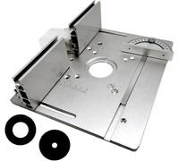 Plaque D’Insertion De Table De Toupie, Planche à Rabat D’établi pour Le Travail du Bois 2 en 1 pour Le Routage Et La Coupe électriques avec Jauge D’Onglet