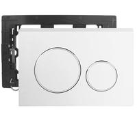 Plaque d'actionnement de double valve de chasse d'eau pour toilettes suspendues au mur - Blanc, facile à nettoyer, pièce de rechange durable pour réservoir de toilette, design efficace d'économie