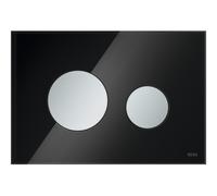 Plaque d'actionnement TECE WC Verre TECEloop pour la technologie Ã double quantitÃ©, Coloris: Verre noir, bouton chromÃ© mat - 9240655