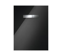 Plaque d'actionnement TECElux avec commande manuelle, touches chromées brillantes, 9650004, Exécution: verre noir, boutons chrome brillant