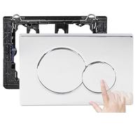 Plaque d'actionneur de chasse d'eau compatible avec Geberit 115.770.46.6, double plaque d'actionnement de chasse d'eau Sigma01, argent brillant