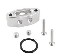 Plaque d'adaptateur de ligne d'alimentation en billette avec deux ports NPT 18 NPT pour LS1 LS3 LSX Twin Turbo à angle droit de couverture d'huile d'huile compatible avec 8K1927225B 1G72497012