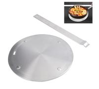 Plaque d'adaptation à induction, de 20 cm, plaque d'adaptation en acier inoxydable pour cuisinière à induction, conduction uniforme de la chaleur, avec poignée amovible, pour ustensiles de cuisine