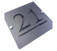 Plaque D'adresse En Acrylique Avec Numéro De Maison 3D, Noir Et Argent, Panneaux Muraux Rue Villa, Extérieure, Sweet Home, 1 Pièce(Black Black,200mmX200mm)