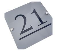 Plaque D'adresse En Acrylique Avec Numéro De Maison 3D, Noir Et Argent, Panneaux Muraux Rue Villa, Extérieure, Sweet Home, 1 Pièce(Grey Black,180mmX180mm)
