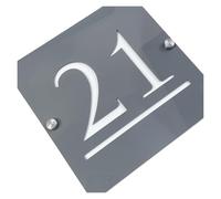 Plaque D'adresse En Acrylique Avec Numéro De Maison 3D, Noir Et Argent, Panneaux Muraux Rue Villa, Extérieure, Sweet Home, 1 Pièce(Grey White,200mmX200mm)