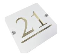Plaque D'adresse En Acrylique Avec Numéro De Maison 3D, Noir Et Argent, Panneaux Muraux Rue Villa, Extérieure, Sweet Home, 1 Pièce(White Gold,180mmX180mm)
