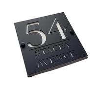 Plaque D'adresse En Acrylique Avec Numéro De Maison 3D, Noir Et Argent, Panneaux Muraux Rue Villa, Extérieure, Sweet Home, 1 Pièce(Black White,160mmX160mm)