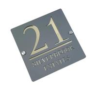 Plaque D'adresse En Acrylique Avec Numéro De Maison 3D, Noir Et Argent, Panneaux Muraux Rue Villa, Extérieure, Sweet Home, 1 Pièce(Grey Gold,160mmX160mm)