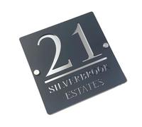 Plaque D'adresse En Acrylique Avec Numéro De Maison 3D, Noir Et Argent, Panneaux Muraux Rue Villa, Extérieure, Sweet Home, 1 Pièce(Black Silver,180mmX180mm)