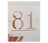 Plaque D'adresse En Acrylique Avec Numéro De Maison 3D, Noir Et Argent, Panneaux Muraux Rue Villa, Extérieure, Sweet Home, 1 Pièce(White Rose Gold,160mmX160mm)