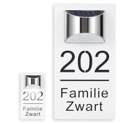 Plaque d'Adresse LED Solaire Personnalisée - Numéro de Maison Lumineux Extérieur avec Capteur Automatique - Design Moderne Étanche IP65 pour Maison, Rue et Hôtel