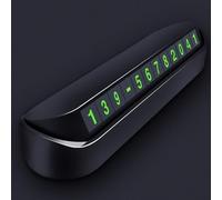 Plaque d'affichage temporaire du numéro de stationnement pour véhicule avec bouton pression pour changement rapide du numéro (noir)