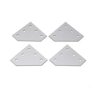 Plaque d'angle en alliage d'aluminium à 5 trous pour connecter les profils en aluminium de la série 2020 à angle droit (argenté)
