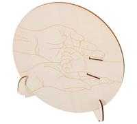 Plaque D'annonce de Naissance en Bois Gravée, Ronde avec Support | Usage en Hôpital et Occasions Spéciales, Souvenir pour -né, 1 Set Beige, Format Rond