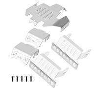 Plaque d'armure de châssis RC Protection robuste en acier inoxydable pour TRAXXAS TRX4 BRONCO G500 1/10 Échelle RC Car 5PCS Plaques de garde en argent avec vis